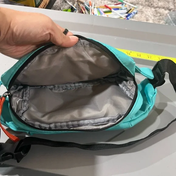 Vibrant Aqua Belt Bag with Orange Accents - Picture 3 of 5